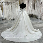Custom Satin V Neck Sleeveless Pleated Civil Bridal Wedding Dress
