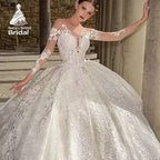 Aurora Custom Vintage Puffy A Line Long Sleeves Wedding Dress