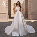 Lela Acra Sweetheart Satin Wedding Dress Princess Plus Size Bridal Gown