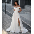 Lakshmigown Strapless A Line Wedding Dress Beaded High Slit