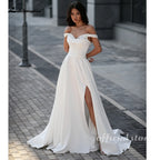 Lakshmigown Strapless A Line Wedding Dress Beaded High Slit