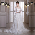 Luxury Custom Long Sleeve Lace Wedding Dress For Bride