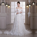 Luxury Custom Long Sleeve Lace Wedding Dress For Bride