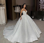 Custom Made Wedding Dress Strapless V Neck A Line Bridal Gown For Brides
