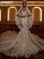 Sexy Herzausschnitt Hochzeitskleid 2025 Elegantes Meerjungfrauen-Brautkleid Reizvolles Spitzenkleid Ärmellos Bodenlang Maßgeschneidert