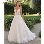 Lakshmigown Halter Neck Tulle Wedding Dress With Sweep Train And Button Back