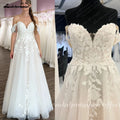 Custom Off Shoulder Wedding Gown With Lace Appliques And Cap Sleeve