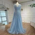 Customized Nude Beaded A Line Evening Dress For Arabian Wedding