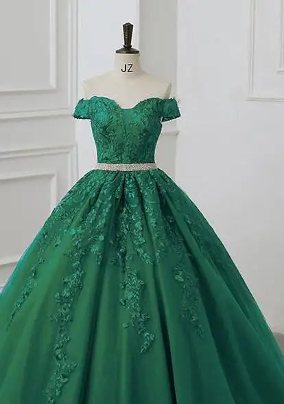 Kleider Quinceañera Schulterfreie Quinceañera-Kleider Diamantgürtel Ballkleid Festkleider Für Quinceañera Maßgeschneidert