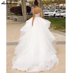Stunning and Sexy Strapless 2 In 1 Mermaid Wedding Dress With Detachable Train Chic Lace Bride dress vestidos de noche