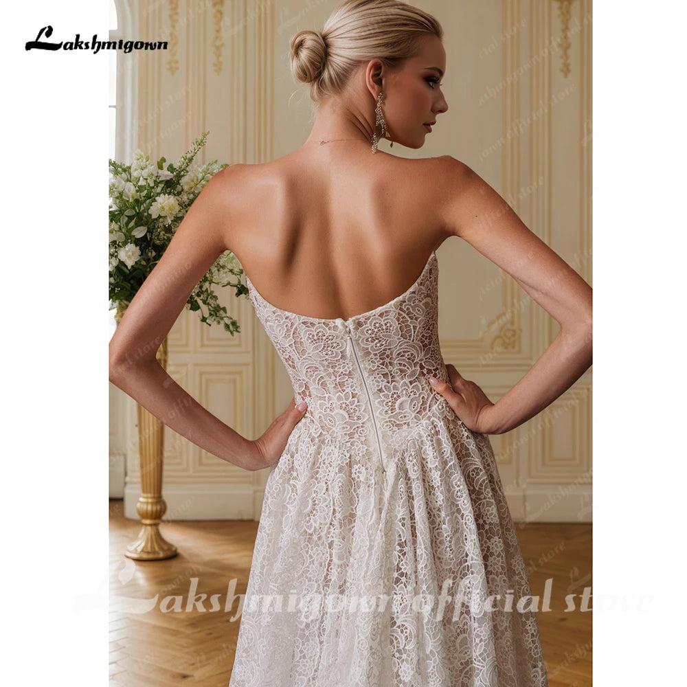 Custom Lace Sweetheart A Line Off Shoulder Wedding Dress For Women