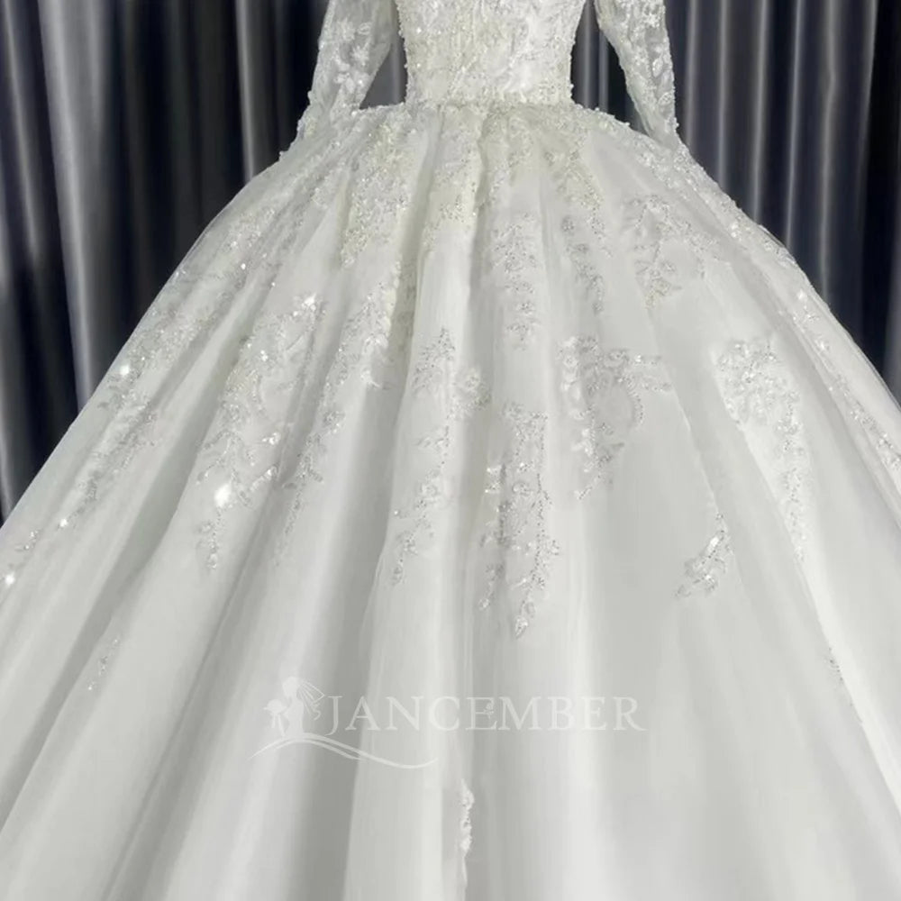 2026 Customized Ball Gown Wedding Dress Long Sleeve Plus Size Gown