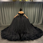 Vendanie Elegantes Kleid für Mädchen zur Quinceañera mit schulterfreiem Design, Perlenapplikationen und Faltenrock, maßgeschneiderte 15-Jahre-Kleider