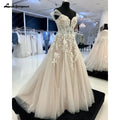 Womens Off Shoulder Lace Applique Beach Wedding Dress Boho Bridal Gown Custom