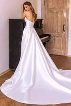 Lakshmigown Luxury Satin Mermaid Wedding Dress Sweetheart Detachable Skirt