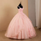Custom Ball Gown Quinceanera Dress Spaghetti Straps Tulle Appliques Evening Gown