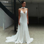 Lorie Sleeveless A Line Wedding Dress Chiffon Corset Bridal Gown 2025