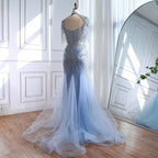 Serene Hill Nude Beaded Evening Dress With Tassel Wedding Gown For Women