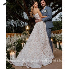Lakshmigown Floral Lace A Line Strapless Custom Wedding Dress