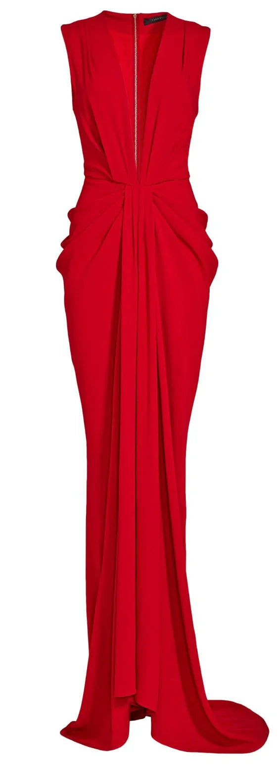 Vestido Vermelho de Baile Vestido de Noite Plissado Vestido de Baile da Moda S8823