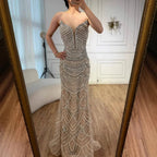 Serene Hill Custom Mermaid Beaded Pearl Evening Gown 2026