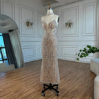 Serene Hill Nude Mermaid Beaded Evening Gown Customized Ankle Length Dress