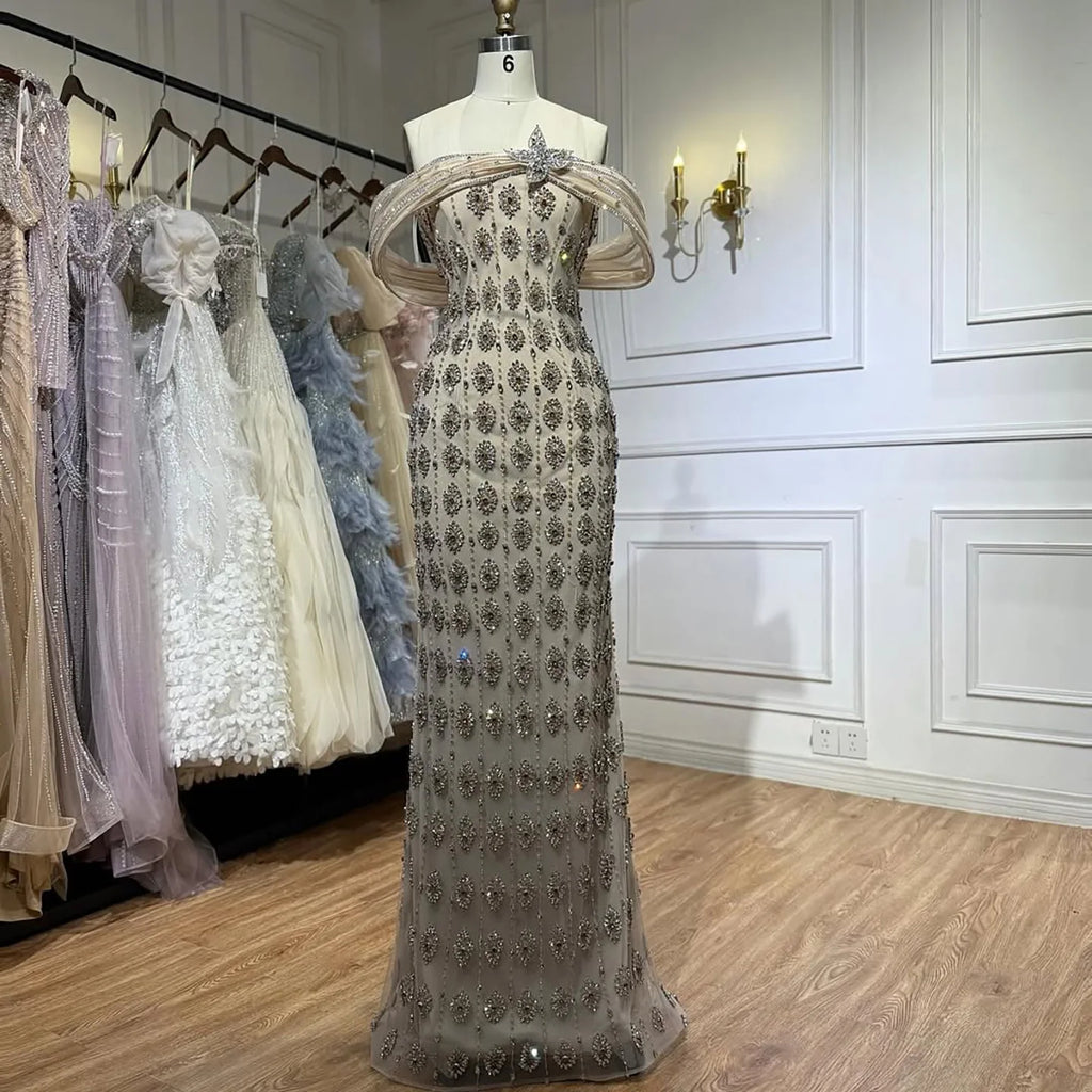 Serene Hill Customized Sparkly Beaded Mermaid Party Dress For Women