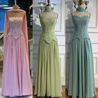 Classy Sage Green   A-Line Chiffon Evening Dress LA73073