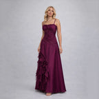 Vestido de Noite Vintage Msikoods 2026 com Aplicações de Renda, Bordados de Contas, Vestido de Baile de Gala de Luxo, Pregas Drapeadas Boho, Vestido de Festa Personalizado