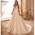 Lakshmigown Custom Vintage Lace Sleeveless V Neck Bridal Gown