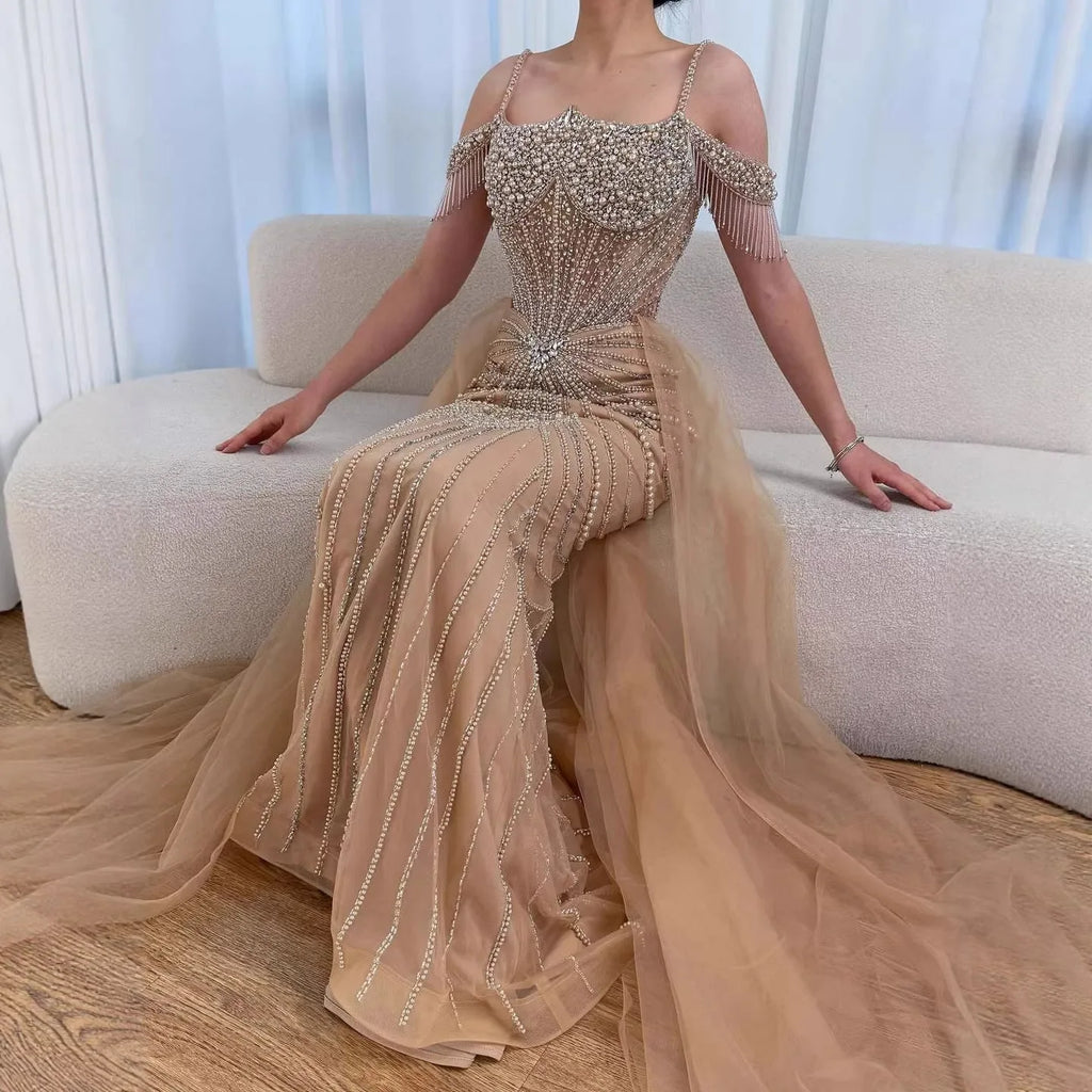 Serene Hill 2026 Mermaid Evening Gown Pearl Beaded Formal Party Dress
