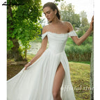 Lakshmigown Custom Chiffon Beach Wedding Dress Lace Up Back