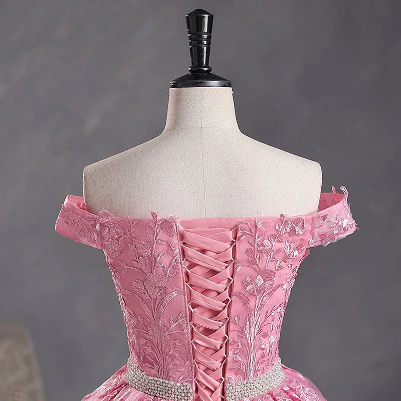 Kleider Quinceañera Schulterfreie Quinceañera-Kleider Diamantgürtel Ballkleid Festkleider Für Quinceañera Maßgeschneidert