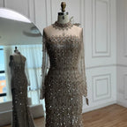 Serene Hill High Neck Beaded Mermaid Evening Dress For Muslim Wedding Gown