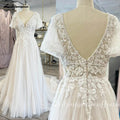 Lakshmigown Custom A Line Lace V Neck Boho Wedding Dress