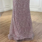 Custom Sage Green Mermaid Evening Dress With Beaded Cape Sleeves Gown
