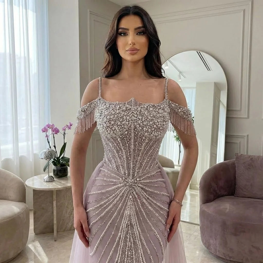 Serene Hill 2026 Mermaid Evening Gown Pearl Beaded Formal Party Dress