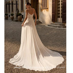Lakshmigown Two Piece Wedding Dress Sheer Lace Corset Chiffon Cape A Line Custom