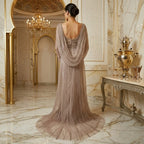 Customized Mermaid Beaded Evening Gown With High Split Wedding Dress For Women