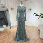 Serene Hill Turquoise Mermaid Beaded Evening Dress Custom Wedding Gown Women