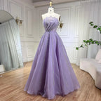 Serene Hill Lilac Strapless Beaded A Line Custom Prom Gown For Women 2025