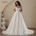 Elegant Champagne Lace Wedding Dress Strapless Boho Bridal Gown 2025