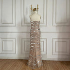 Luxury Beaded Mermaid Evening Dress For Women Strapless Custom Gown