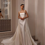 Customized Mermaid Wedding Dress Spaghetti Strap Beaded Bridal Gown