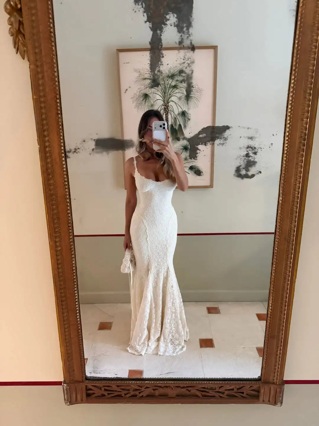 Elegant Lace Mermaid Maxi Dress Spaghetti Straps Backless Evening Gown