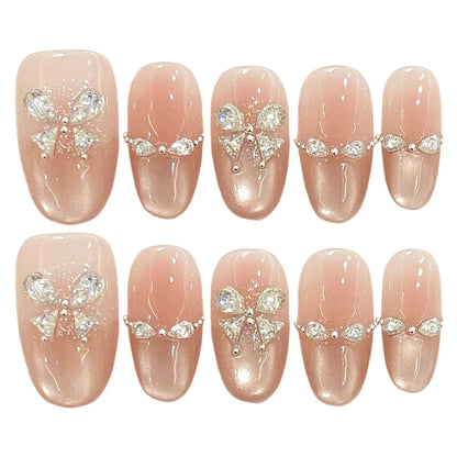 10 uñas postizas con diseño de ojos de gato y diamantes de imitación, de larga duración, seguras e impermeables, ideales para ir de compras, viajar y citas. 