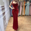 Rose Gold Mermaid Beaded Evening Dress With Ruched Waist Custom Wedding Gown