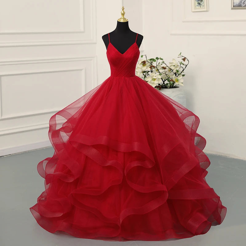Marineblaue Quinceañera-Kleider mit Rüschen, V-Ausschnitt, Trägerbändchen, einfaches festliches verführerisches Prinzessinnenkleid Vestidos De Quinceañera