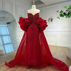 Custom Pink Strapless Mermaid Beaded Evening Gown With Cape