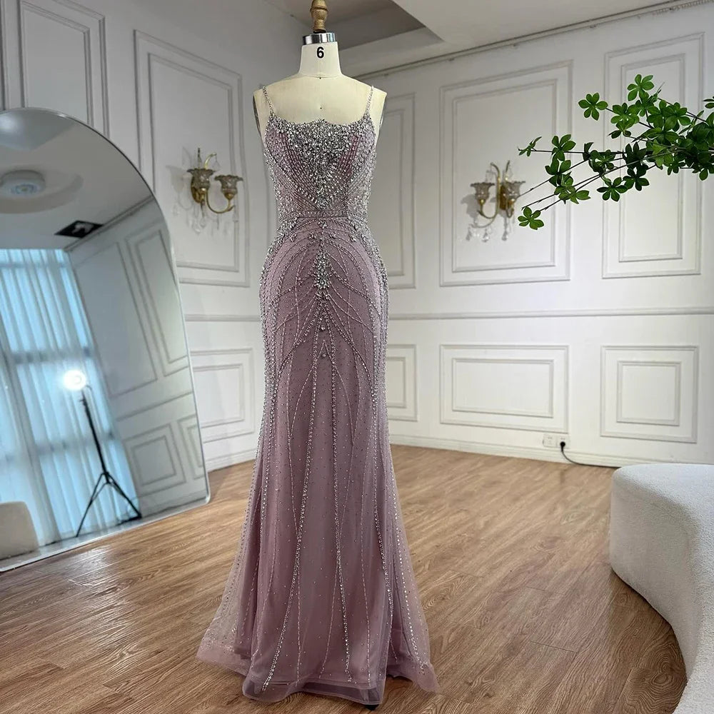 Pink Strapless Mermaid Evening Dress With Cape Beaded Custom Wedding Gown